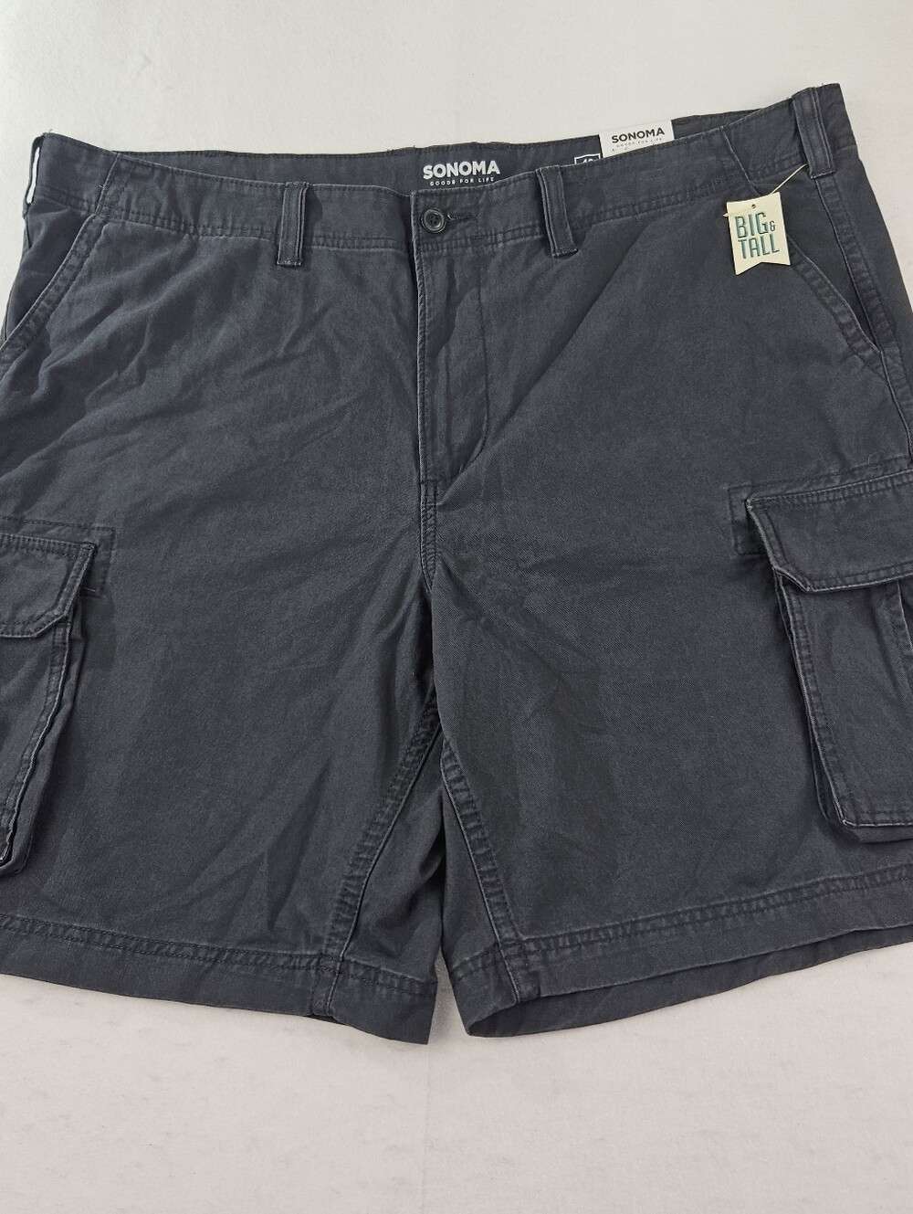 Sonoma Men's Charcoal Classic Cargo Shorts 100% Cotton Size 46 NEW